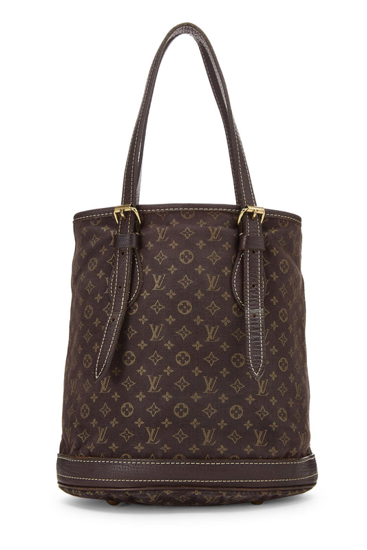 Louis Vuitton, Mini Lin Bucket PM Marron Monogrammé d'occasion, Marron