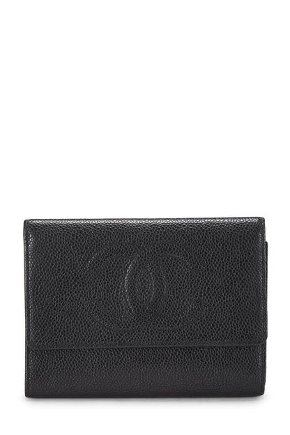 Chanel, Pre-Loved Black Caviar Timeless 'CC' Flap Wallet, Black