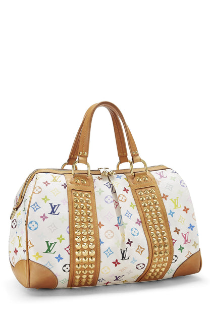 Louis Vuitton, Pre-Loved Takashi Murakami x Louis Vuitton White Monogram Multicolore Courtney MM, White