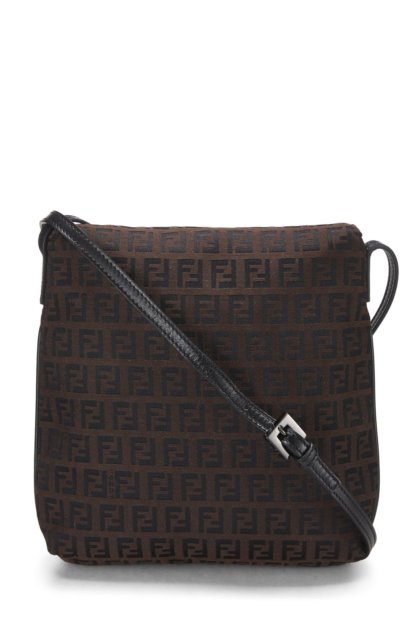 Fendi, sac messager tube en toile marron Zucchino Small d'occasion, marron