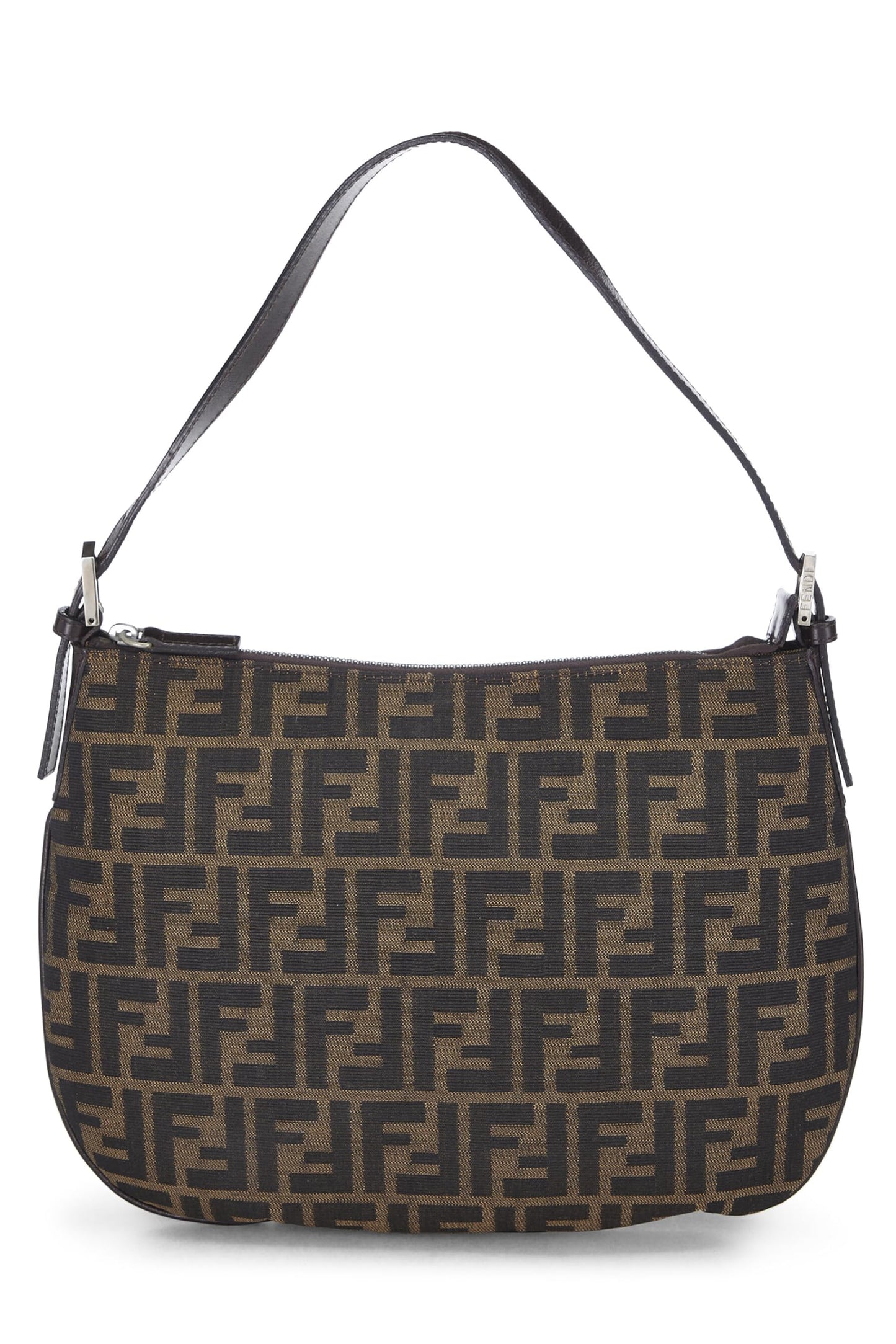 Fendi, sac à bandoulière en toile marron Zucca d'occasion, marron