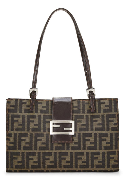 Fendi, Bolso shopping pequeño de lona Zucca marrón Pre-Loved, Marrón