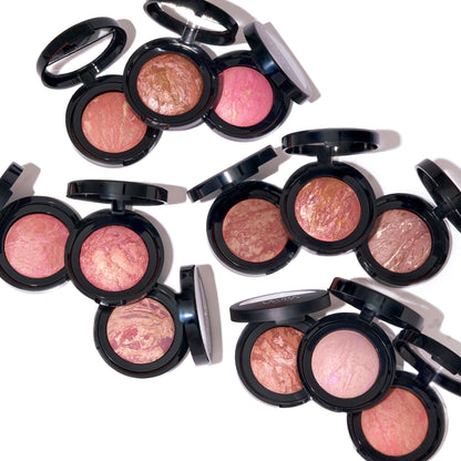 LAURA GELLER NEW YORK Rubor marmoleado Baked Blush-n-Brighten - Juego de 2 brochas para rubor Pink Grapefruit y Angeled