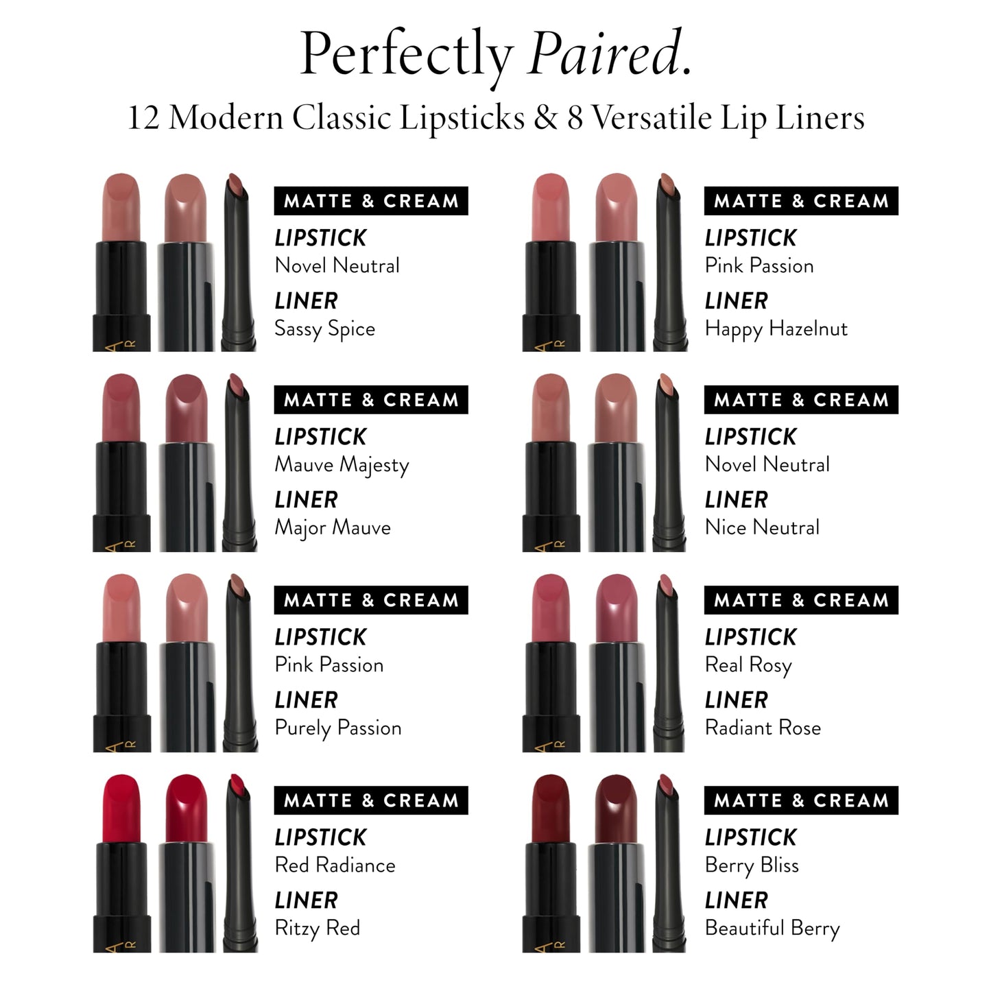 LAURA GELLER NEW YORK Modern Classic Duo - Red Radiance Lipstick + Ritzy Red Lip Liner - Ultra-Rich Color - Luxurious and Lightweight - Matte Finish