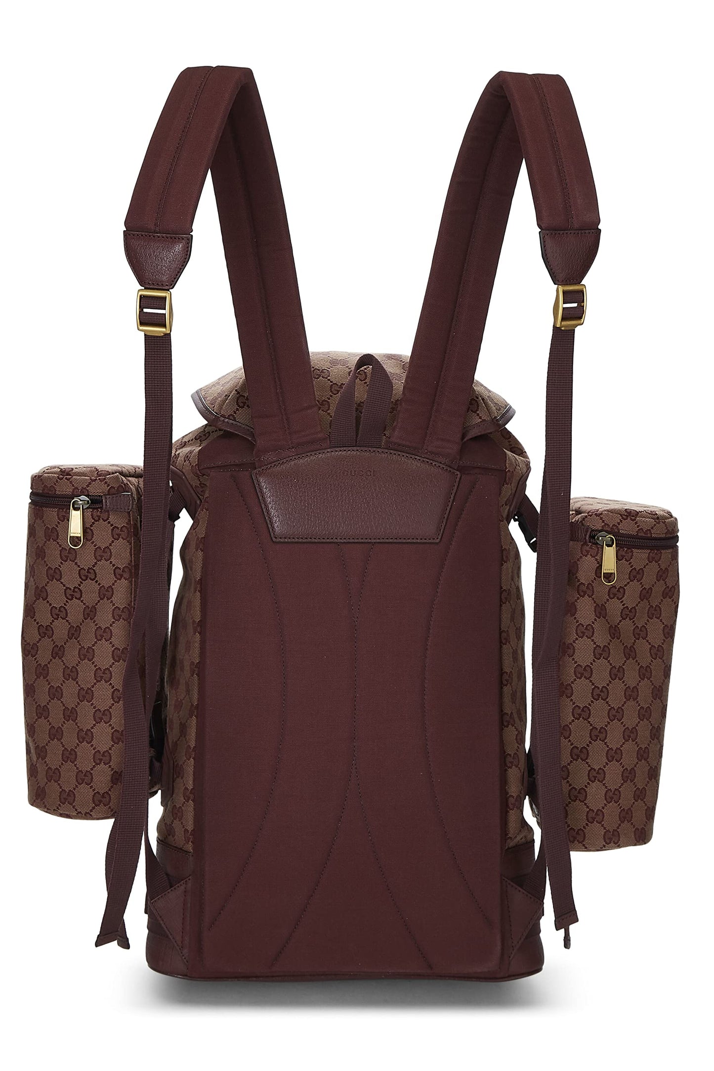 Gucci, Pre-Loved Burgundy GG Canvas Alpina Trekking Backpack, Burgundy