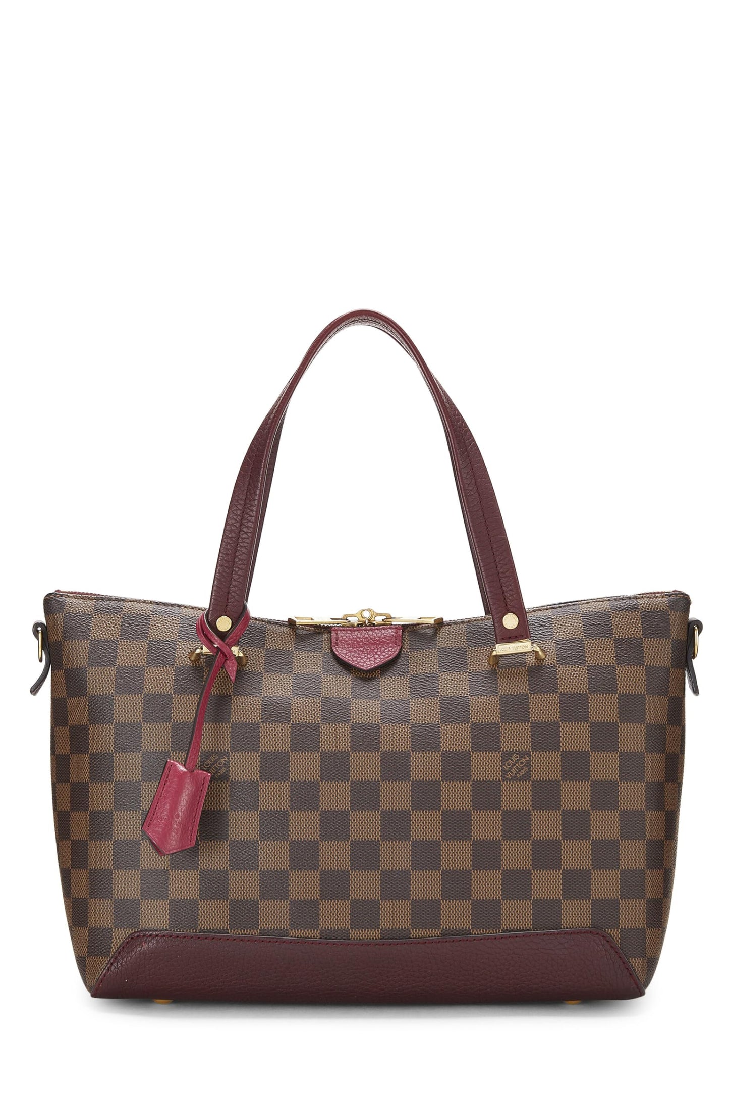 Louis Vuitton, sac fourre-tout Hyde Park Damier Ebene d'occasion, bordeaux