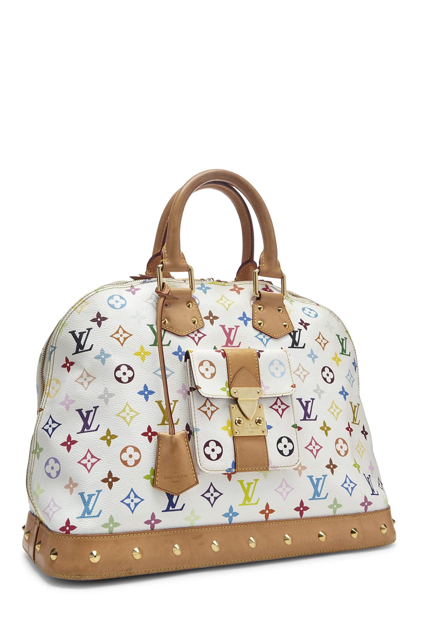 Louis Vuitton, Takashi Murakami x Louis Vuitton Alma GM Blanc Monogram Multicolore d'occasion, Blanc