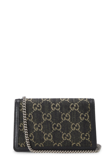 Gucci, Bandolera súper mini Dionysus de mezclilla negra Pre-Loved, Negro