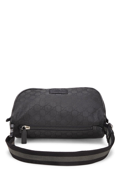 Gucci, pochette de taille GG en nylon noir d'occasion, noir