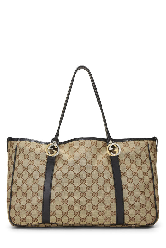 Gucci, sac fourre-tout Twins en toile GG noir d'occasion, noir