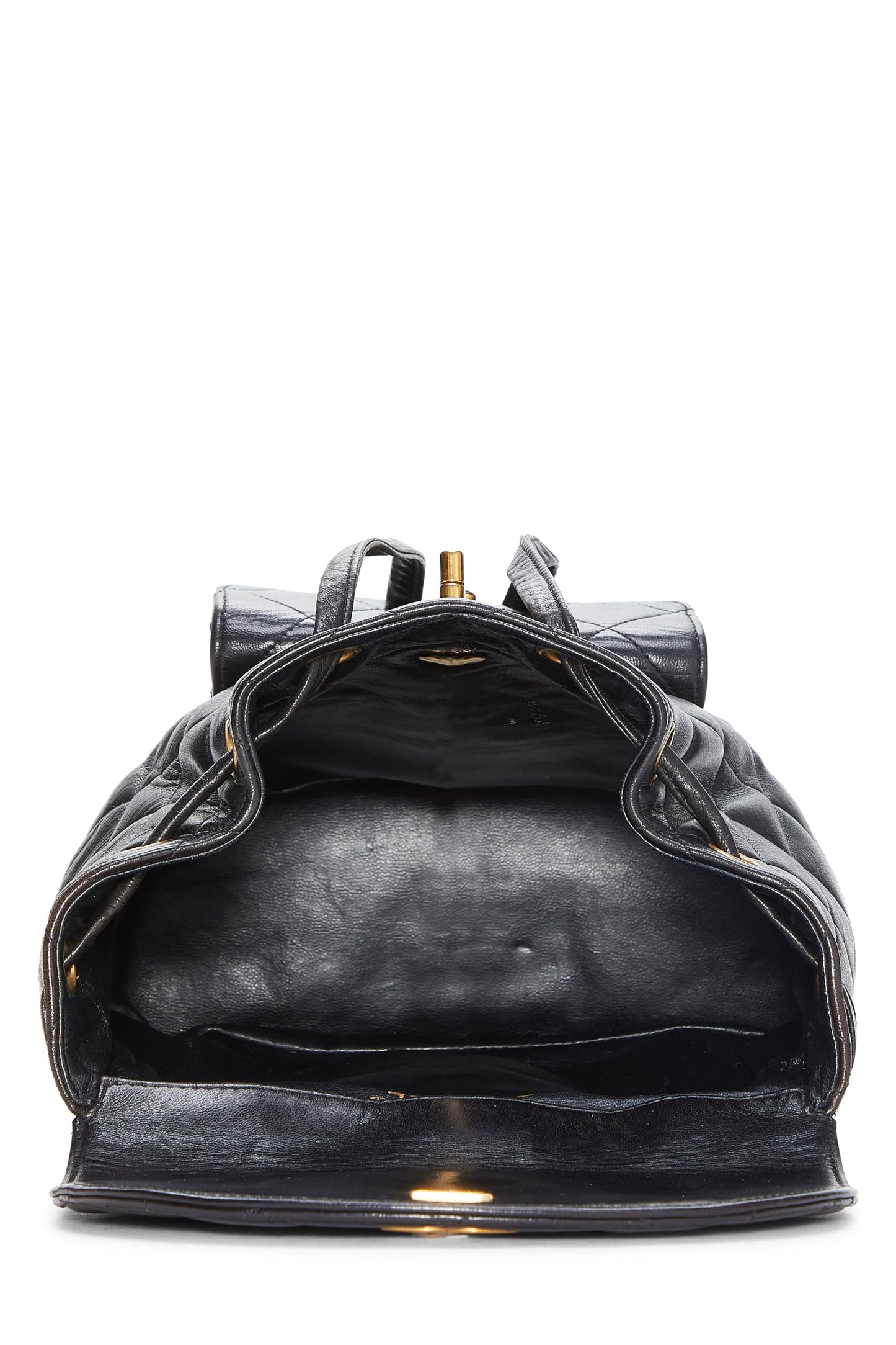 Chanel, Mochila clásica pequeña 'CC' de piel de cordero acolchada negra Pre-Loved, Negro