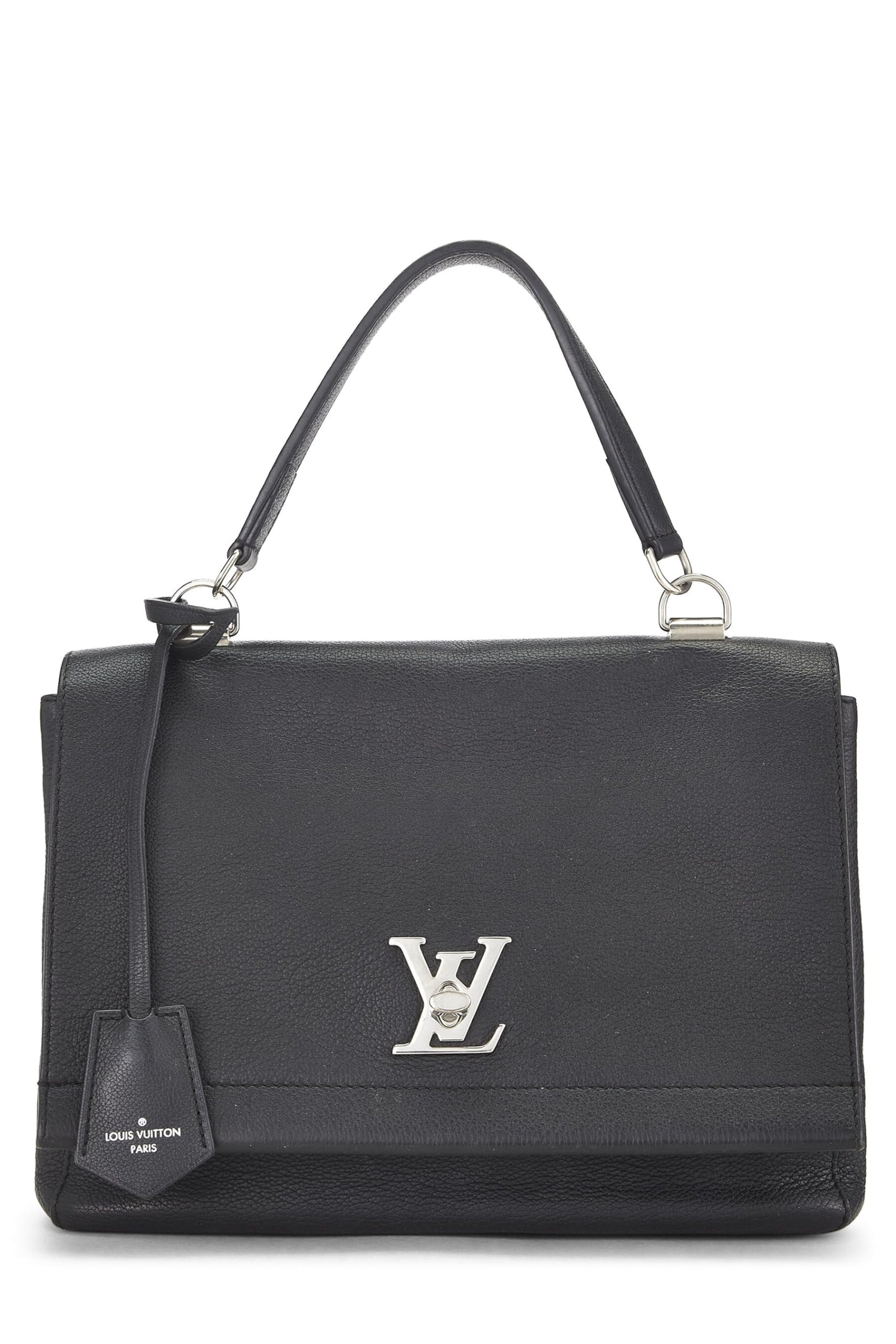 Louis Vuitton, Pre-Loved Black Leather Lockme II, Black