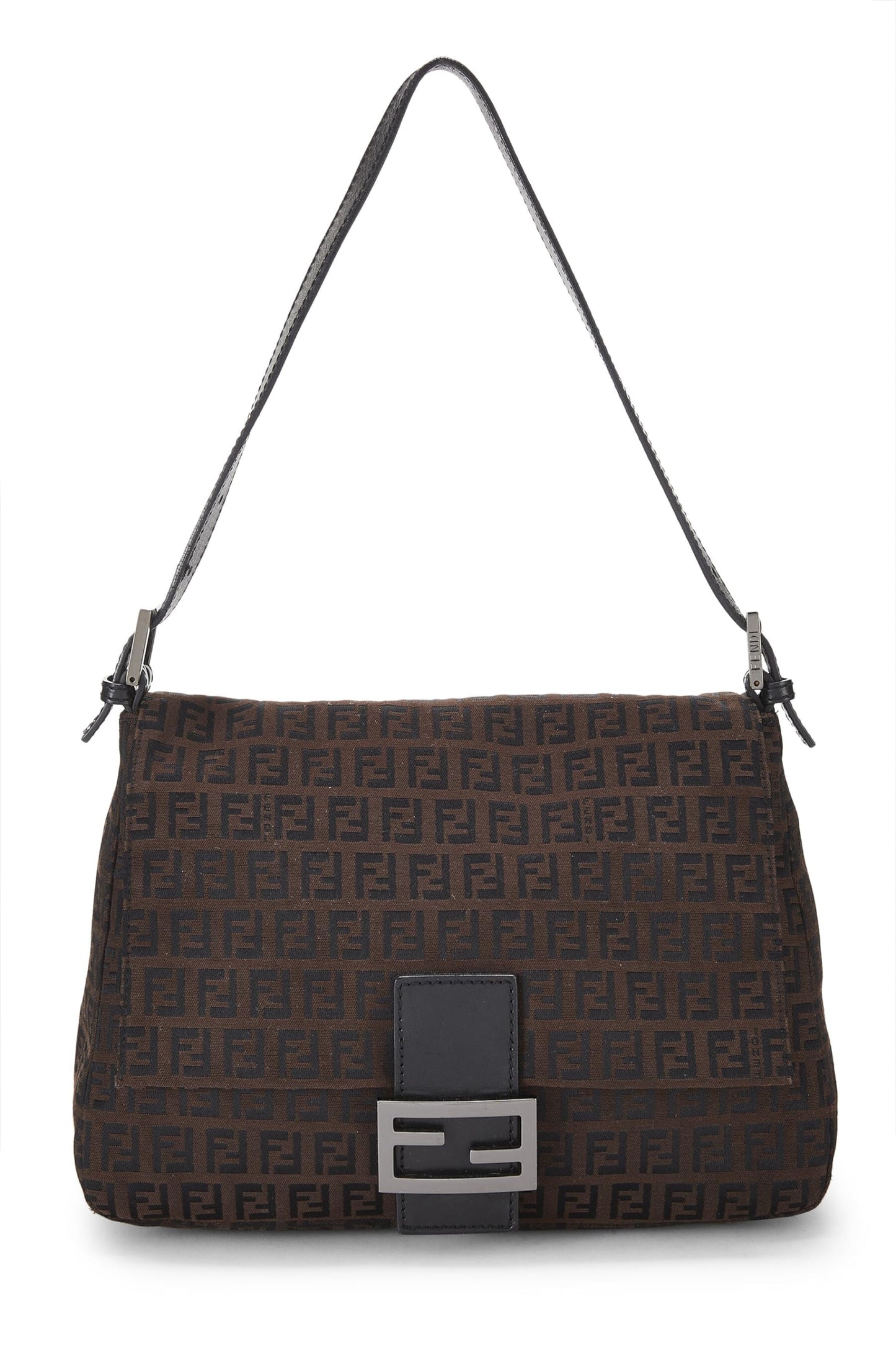 Fendi, Pre-Loved Brown Zucchino Canvas Mama, Black