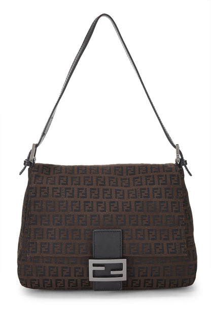 Fendi, Pre-Loved Brown Zucchino Canvas Mama, Black