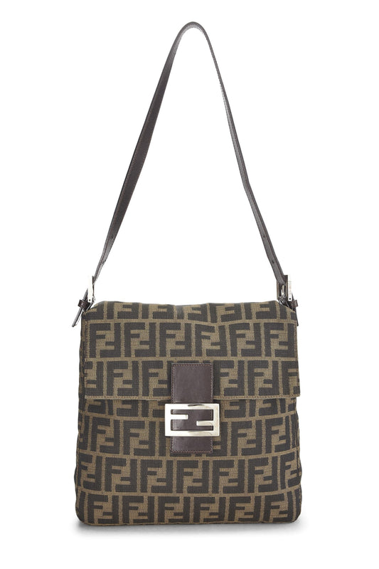 Fendi, sac à bandoulière en toile marron Zucca d'occasion, marron