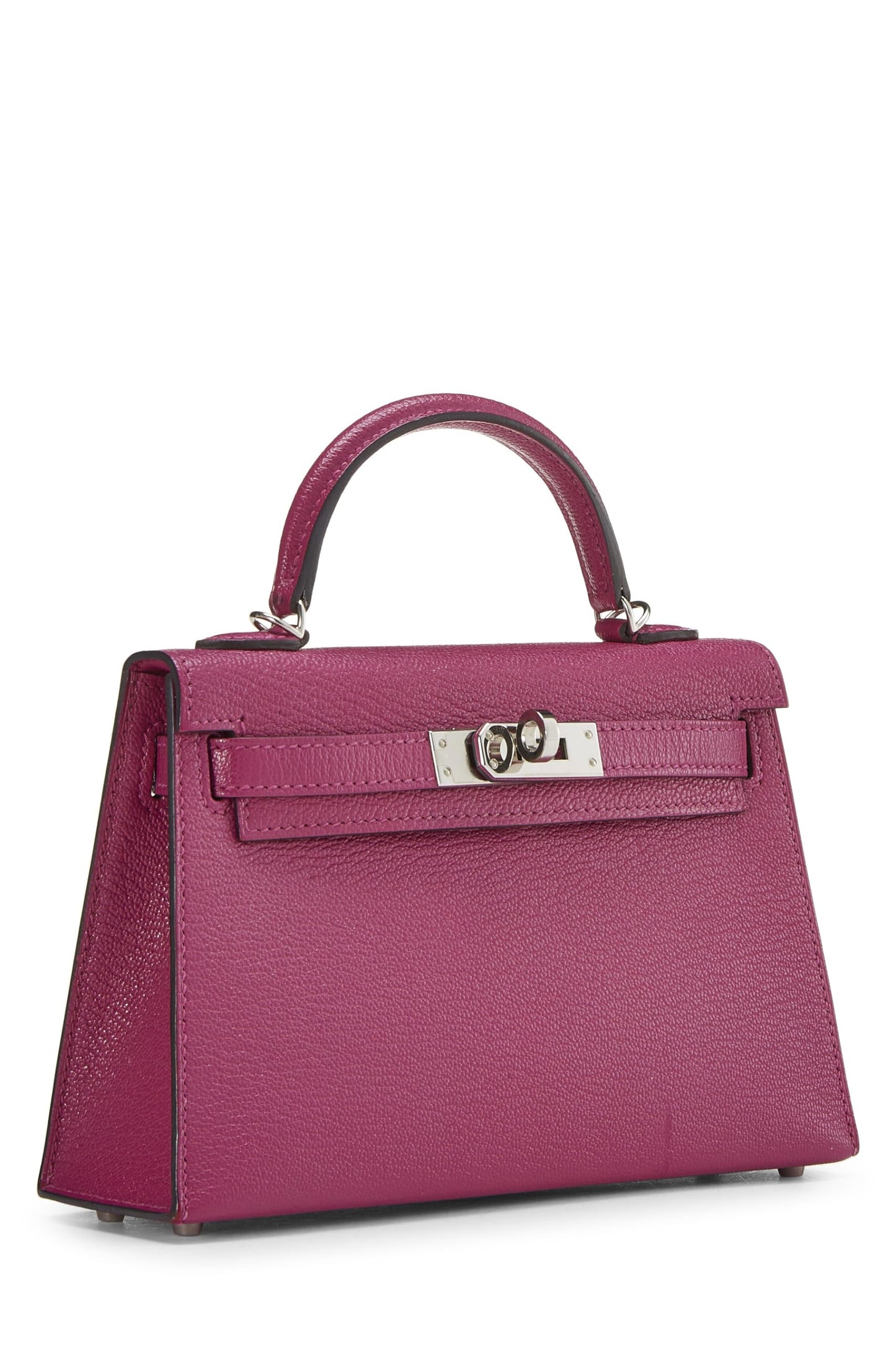 Hermès, Pre-Loved Rose Pourpre Chevre Kelly Sellier 20 Mini, Purple