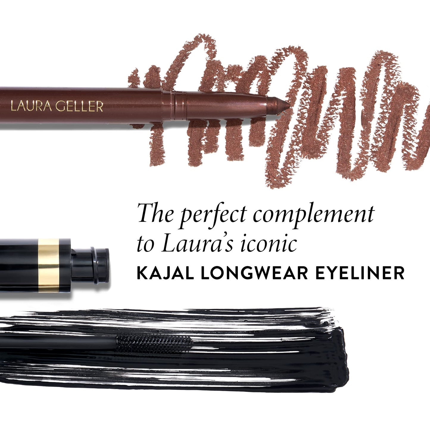 LAURA GELLER NEW YORK Mascara Kajal Longwear - Formule allongeante, définissante, recourbante et modulable pour le maquillage des yeux - Pinceau recourbant innovant - 1 unité