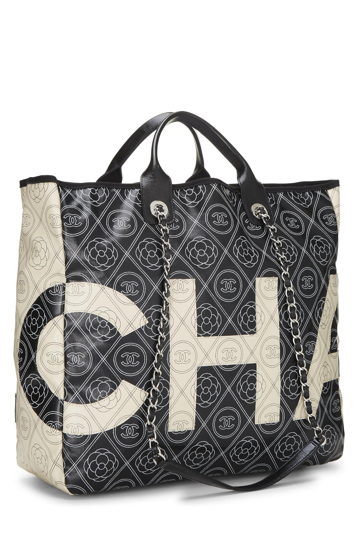 Chanel, Pre-Loved Black 'CC' Camellia Tote Medium, Black