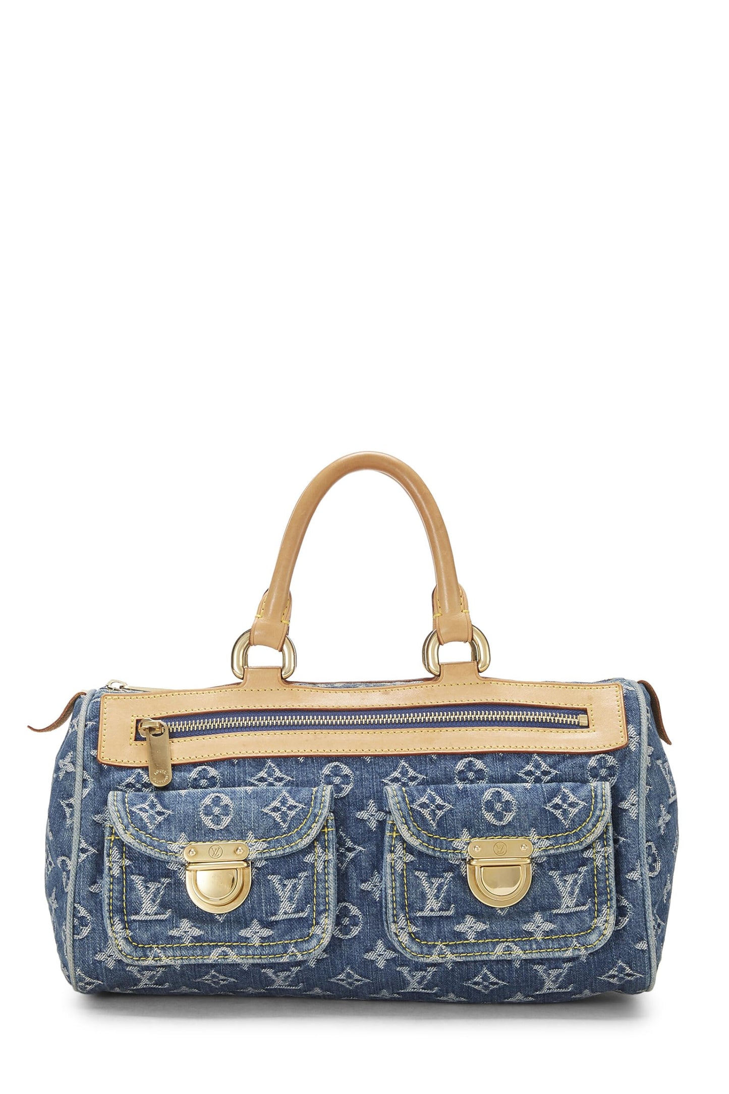 Louis Vuitton, Denim con monograma azul Pre-Loved Neo Speedy, Azul