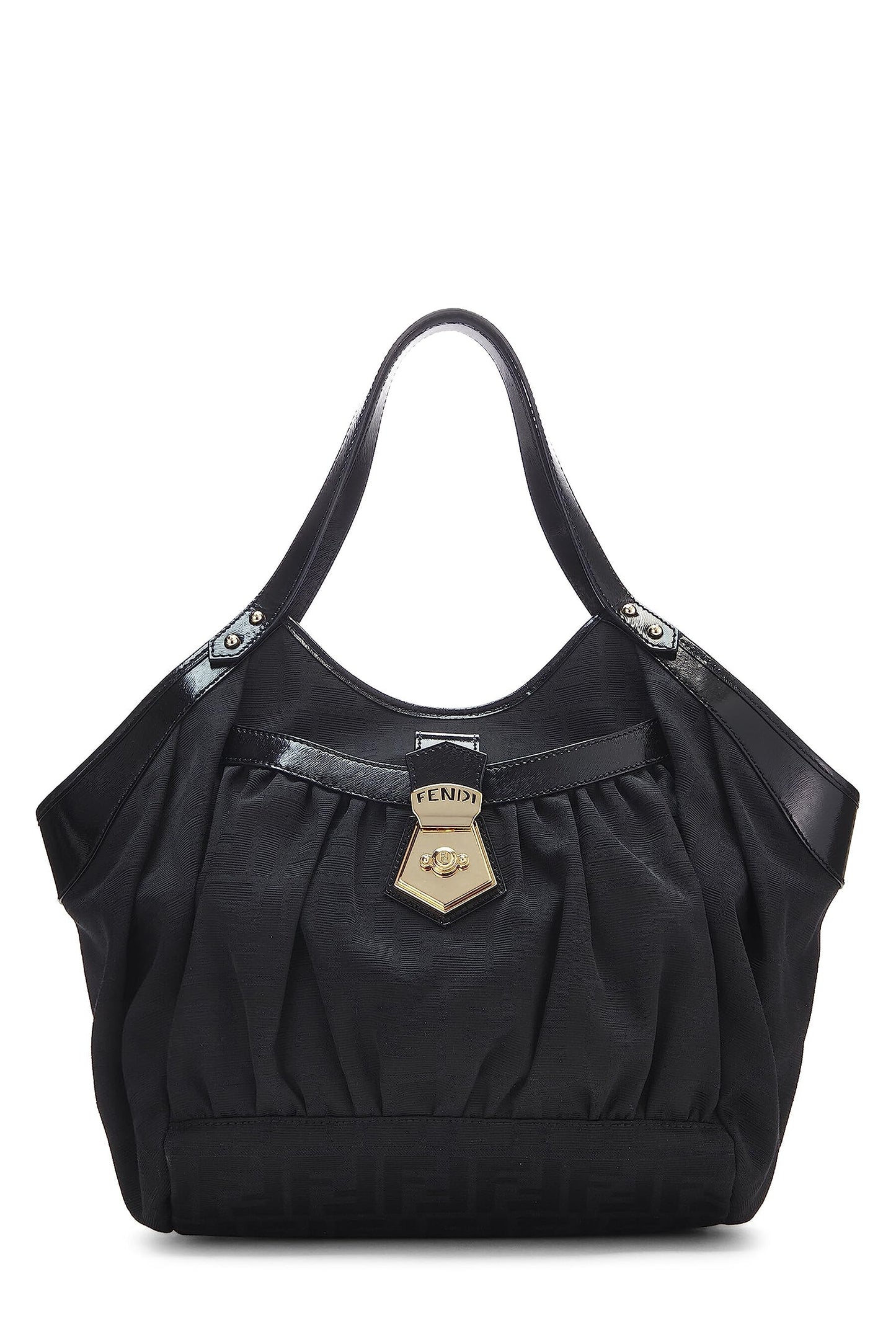 Fendi, sac fourre-tout Zucca Chef noir d'occasion, petit modèle, noir