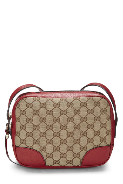 Gucci, Pre-Loved Red Original GG Canvas Bree Crossbody, Red