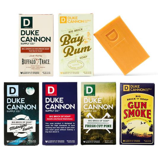 Duke Cannon Supply Co. Big Brick of Soap Bar for Men - Superior Grade, Extra Large, All Skin Types, 10 oz (6 Pack) (VARIETY, 10 oz (Pack of 6))