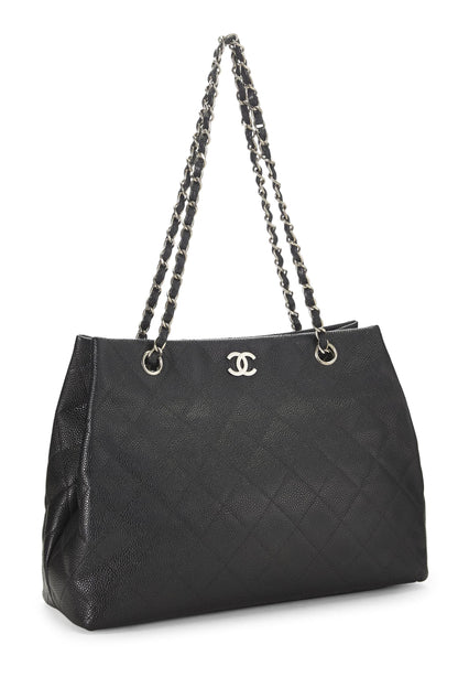 Chanel, Bolso tote pequeño de caviar negro Pre-Loved, Negro