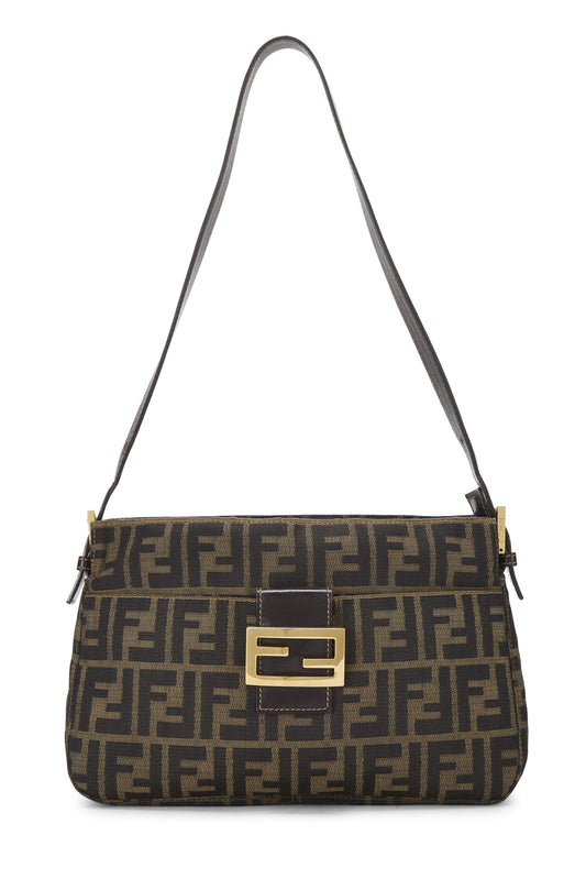 Fendi, sac à bandoulière en toile marron Zucca d'occasion, marron