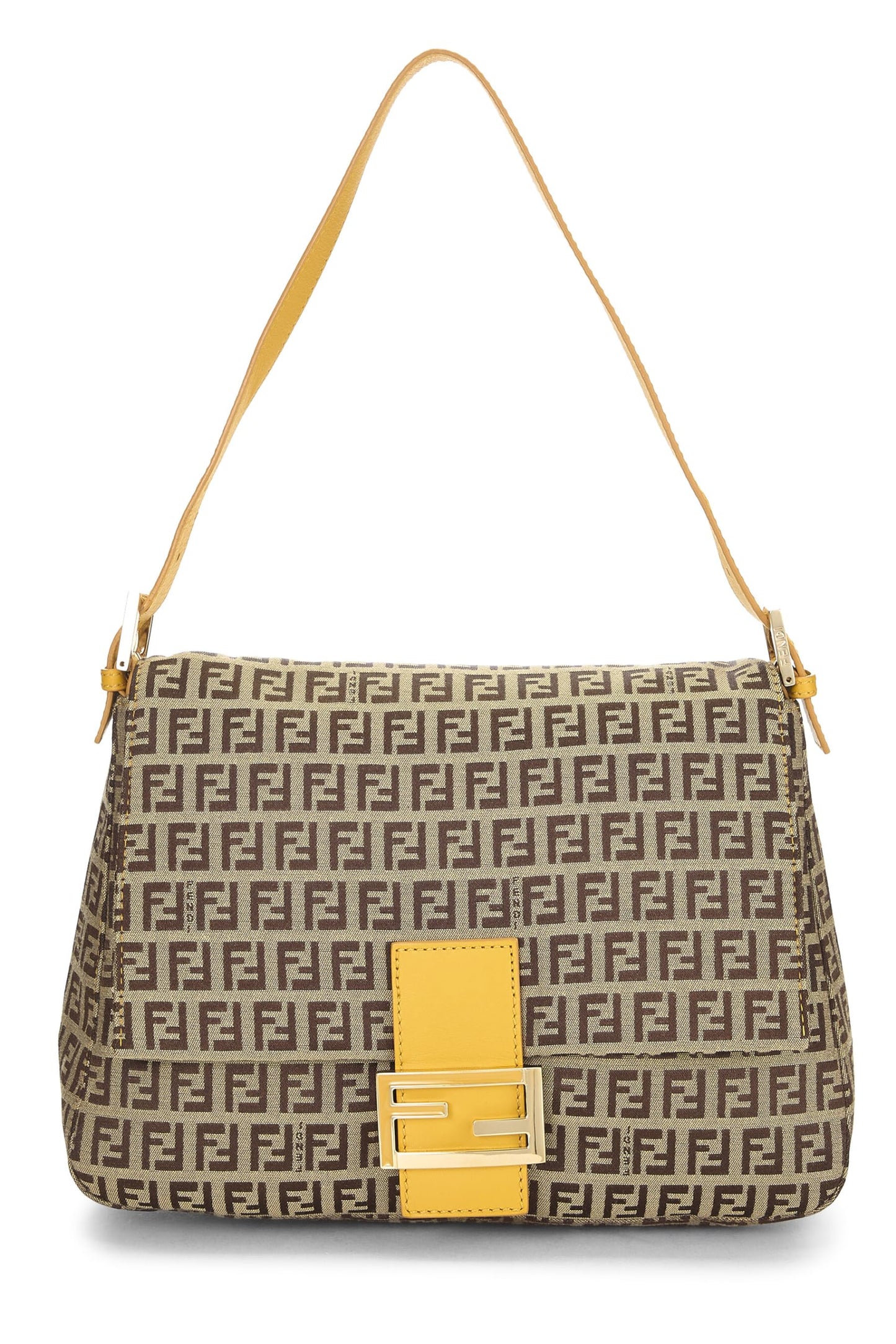 Fendi, Pre-Loved Yellow Zucchino Canvas Mama, Amarillo