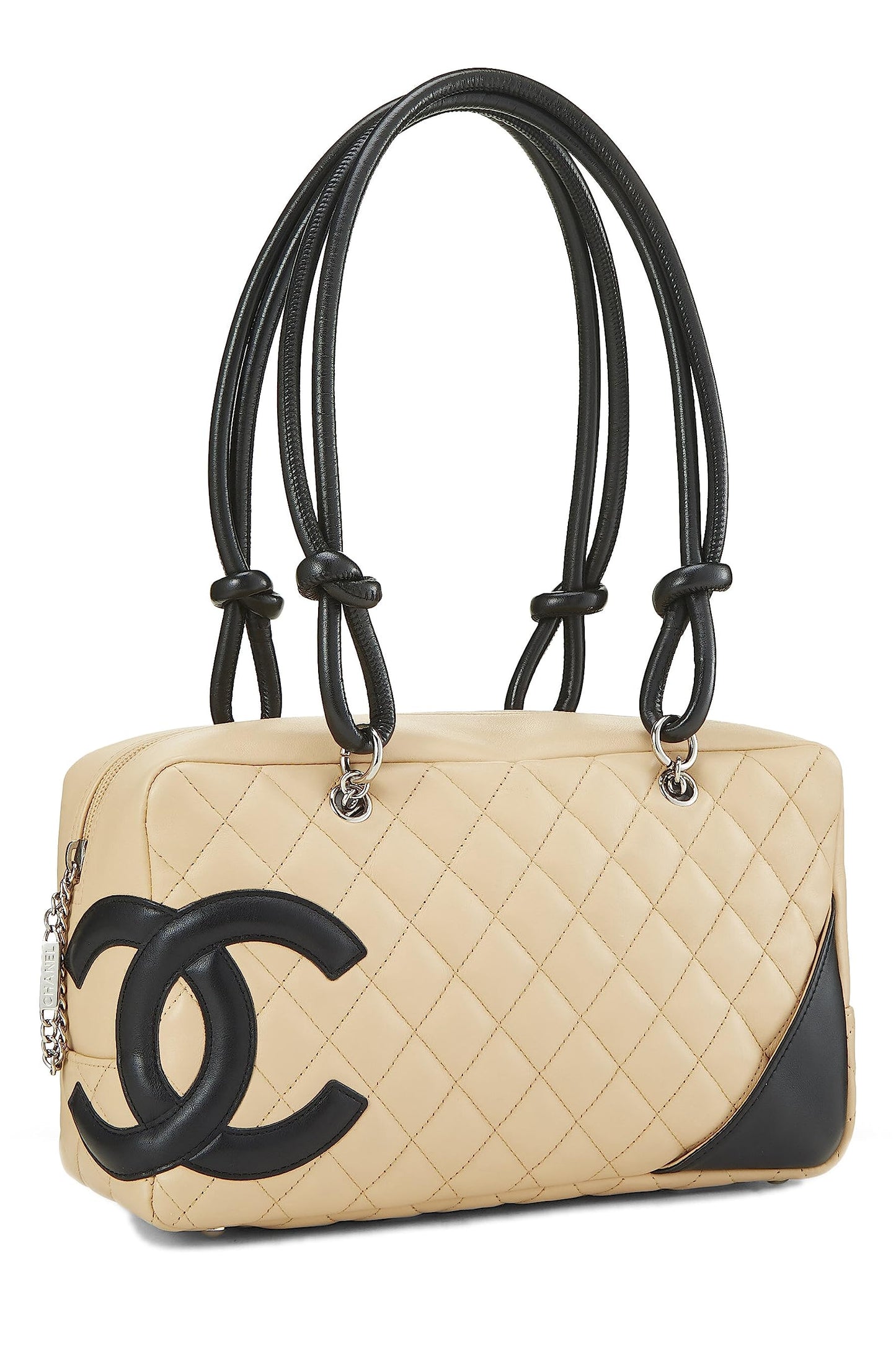 Chanel, Bombín Cambon Ligne de piel de becerro beige Pre-Loved, Beige