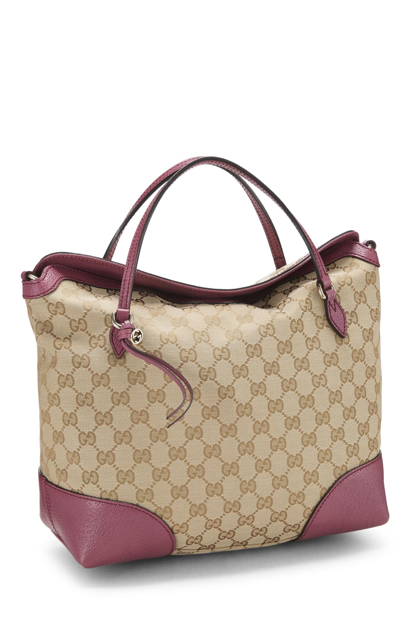 Gucci, sac à main Bree en toile GG rose d'occasion, rose