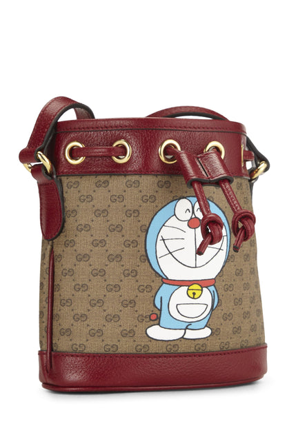 Gucci, Pre-Loved Doraemon x Gucci Coated Canvas Bucket Bag Mini, Red