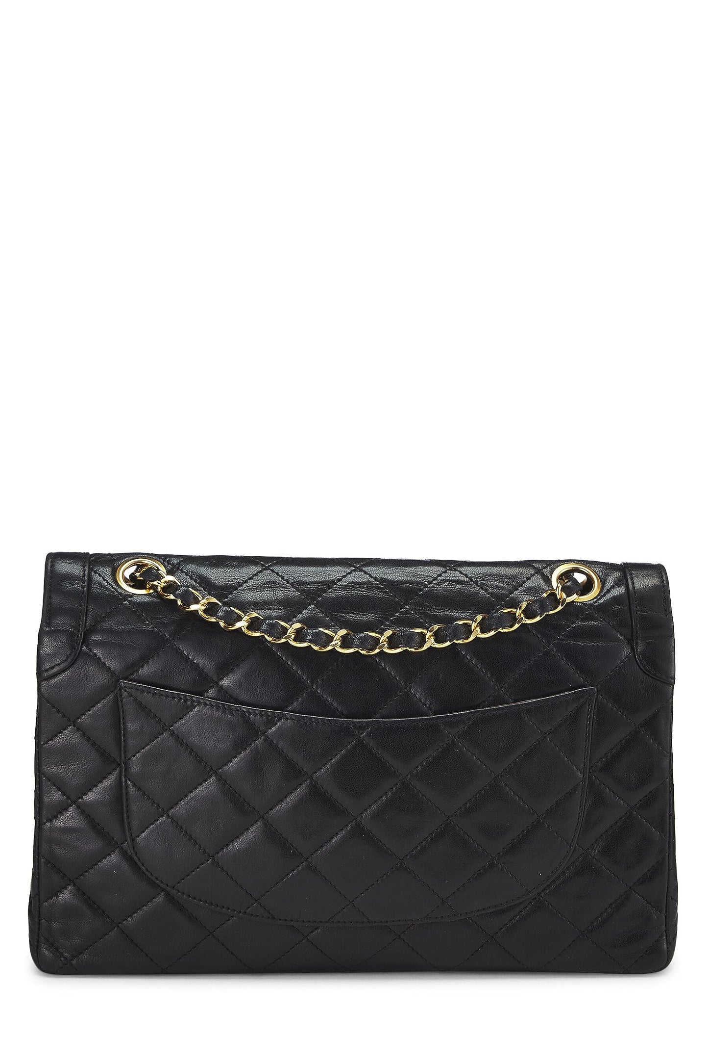 Chanel, Pre-Loved Paris Limited doble solapa de piel de cordero acolchada negra mediana, Negro