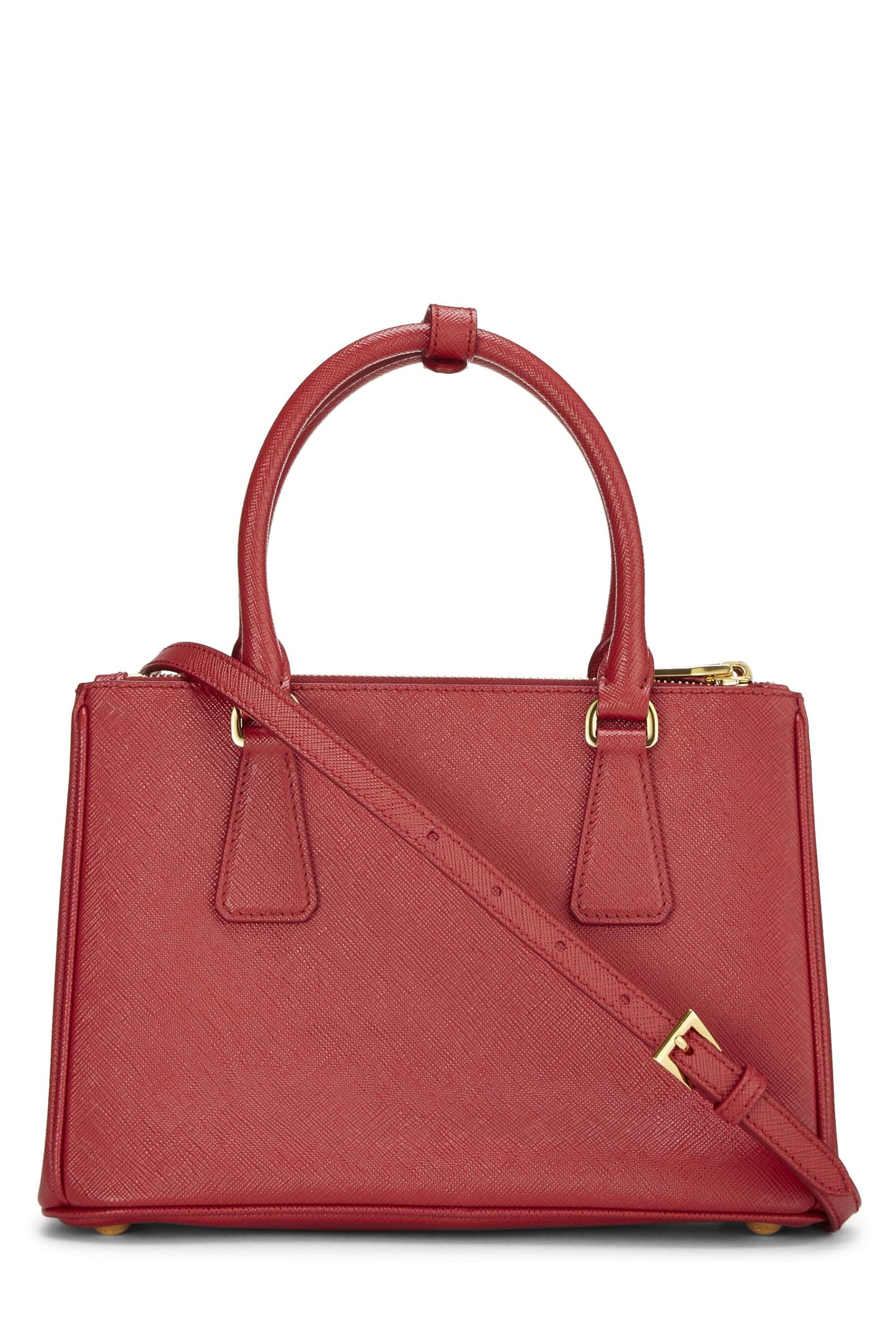 Prada, sac fourre-tout Galleria rouge Saffiano d'occasion, petit modèle, rouge