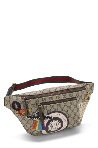 Gucci, Pre-Loved Original GG Supreme Canvas Night Courrier Waist Pouch, Brown