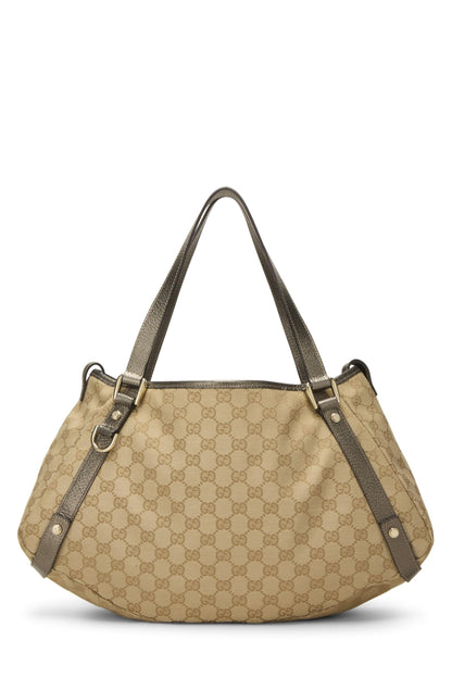 Gucci, sac fourre-tout Abbey en toile GG gris d'occasion, gris