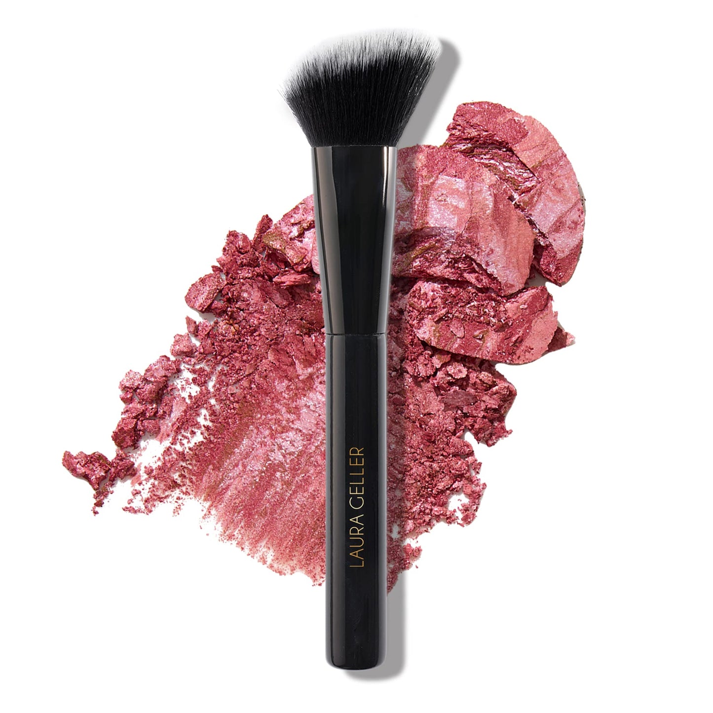 LAURA GELLER NEW YORK Rubor marmoleado Baked Blush-n-Brighten con brocha para rubor en ángulo, Sunswept