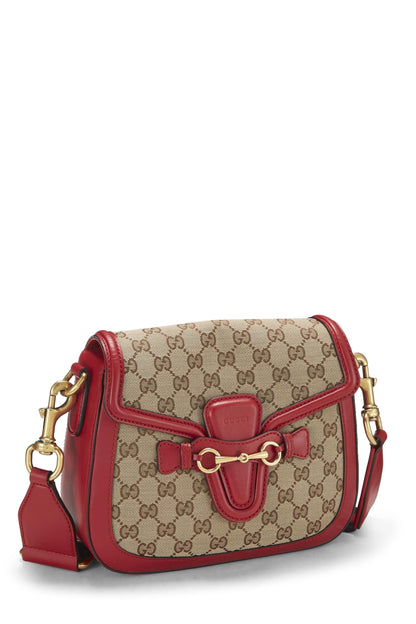 Gucci, sac à bandoulière en toile GG rouge d'occasion, petit modèle, rouge