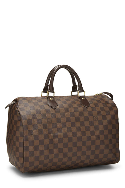 Louis Vuitton, Damier Ebene Speedy 35 d'occasion, marron