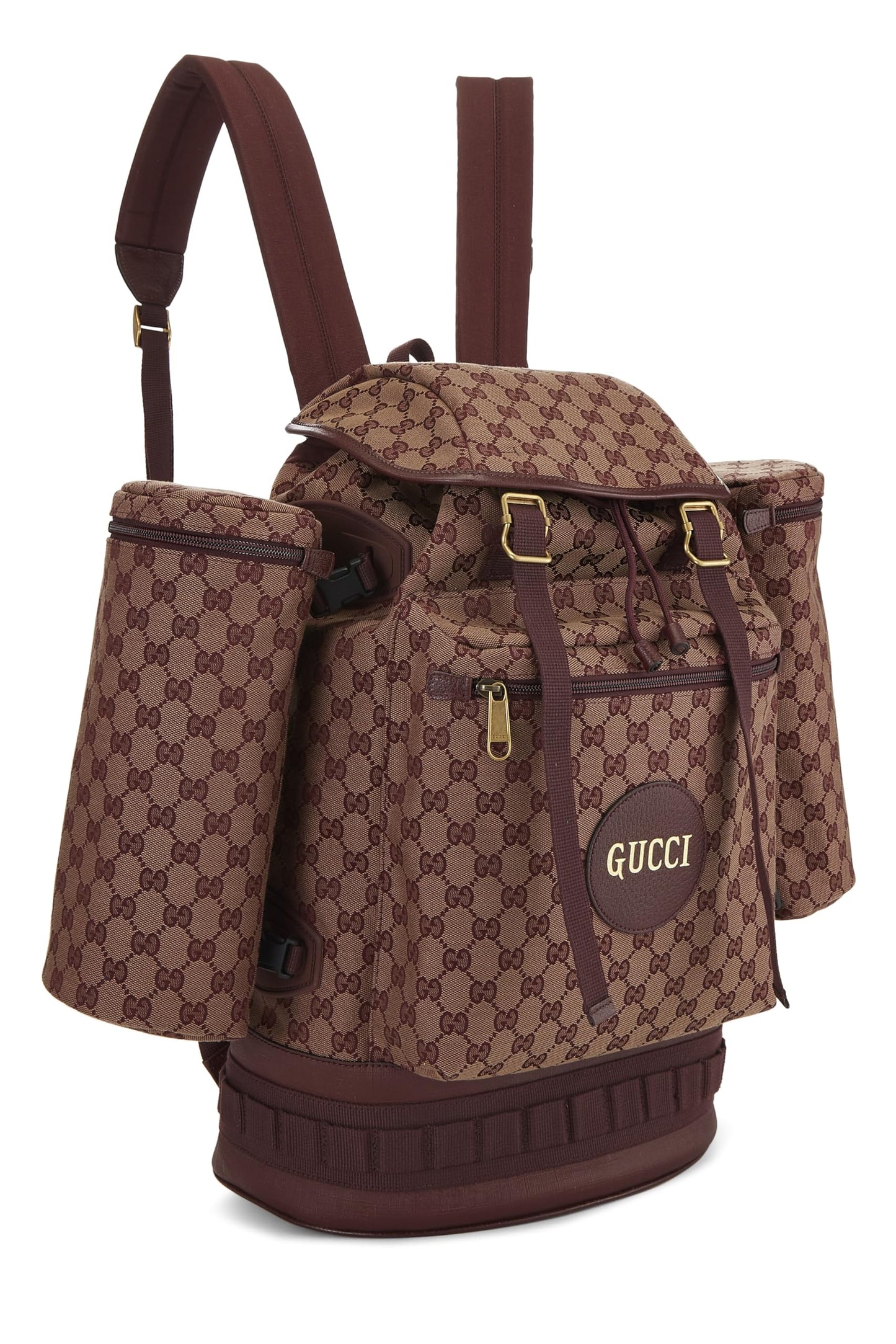 Gucci, Mochila de trekking Alpina de lona GG original en color burdeos Pre-Loved, Burdeos