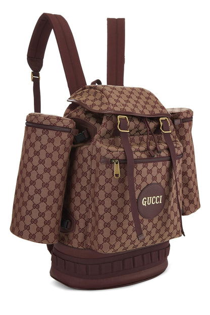 Gucci, Pre-Loved Burgundy Original GG Canvas Alpina Trekking Backpack, Burgundy