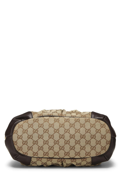 Gucci, sac à main Sukey en toile GG d'origine d'occasion de taille moyenne, marron