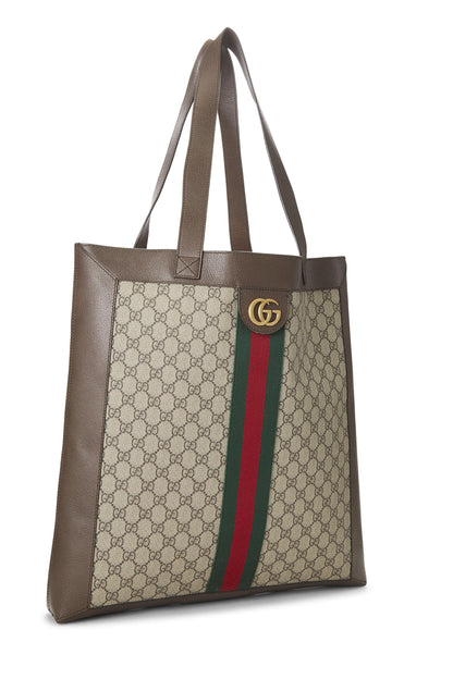 Gucci, sac fourre-tout Ophidia en toile GG Supreme d'origine d'occasion, grand modèle, marron