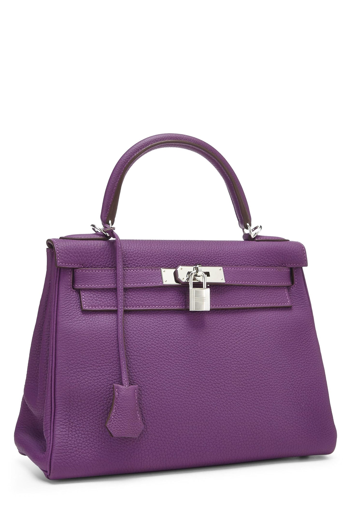 Hermès, Pre-Loved Cassis Togo Kelly Retourne 28, Cassis