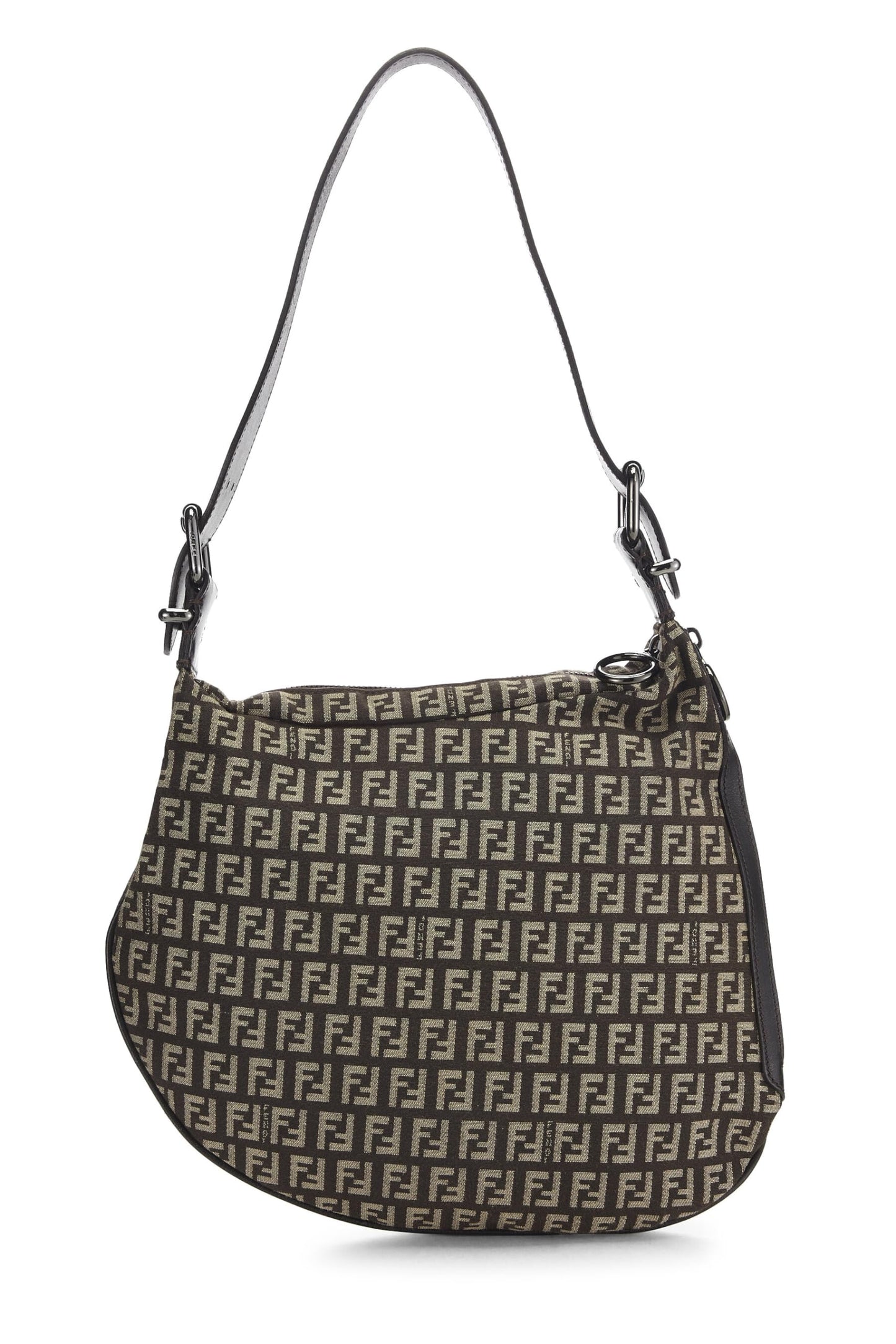 Fendi, sac Oyster en toile marron Zucchino d'occasion, marron