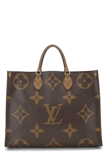 Louis Vuitton, Monograma invertido gigante On The Go GM de Pre-Loved, marrón