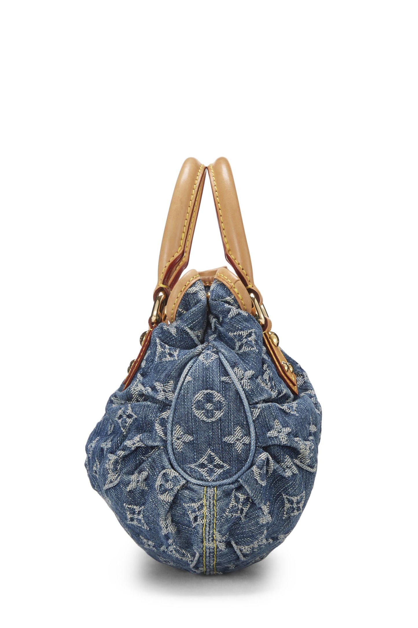 Louis Vuitton, sac à main en denim bleu monogrammé d'occasion, bleu