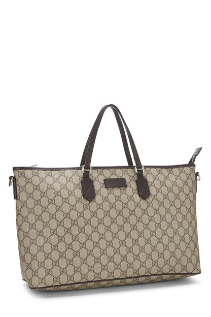 Gucci, sac fourre-tout en toile GG Supreme Original d'occasion, grand modèle, marron