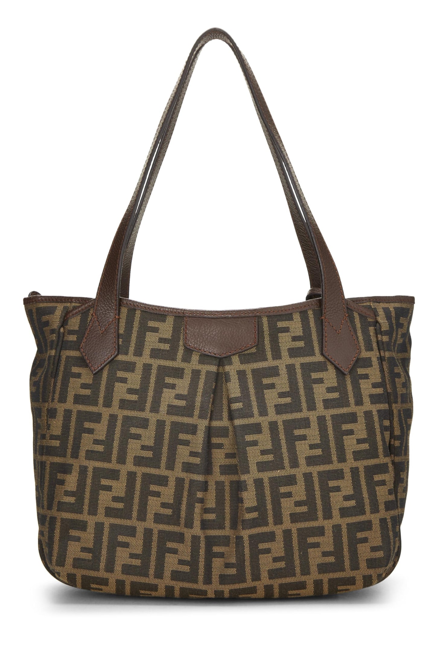 Fendi, grand sac cabas en toile marron Zucca d'occasion, taille moyenne, marron