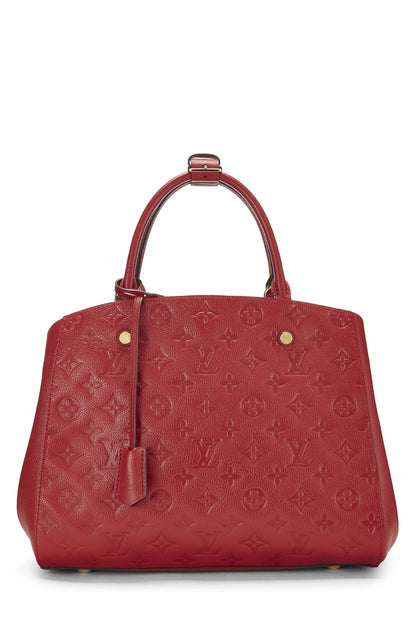 Louis Vuitton, Pre-Loved Red Monogram Empreinte Montaigne MM, Red